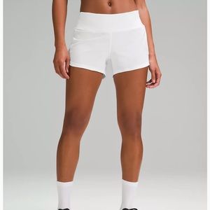 Lulu Lemon Speed Up Mid Rise Lined Short 4” in White